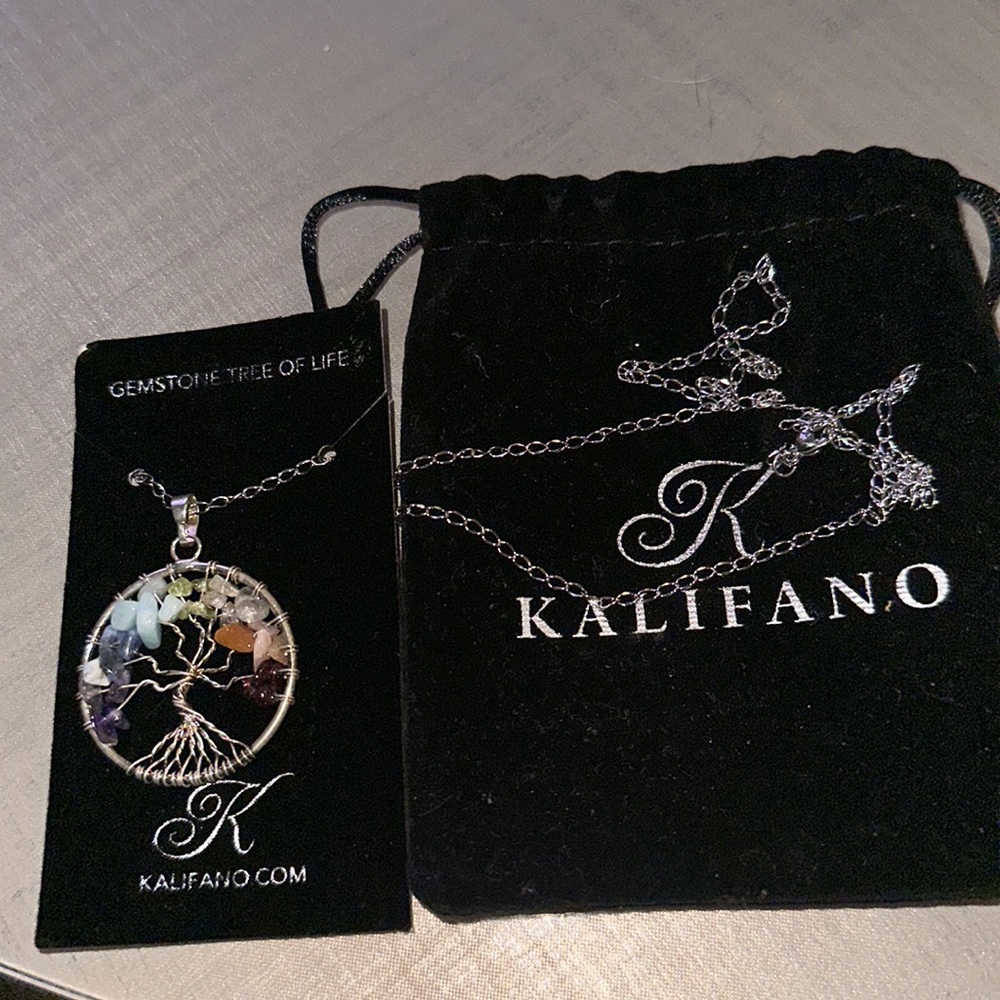 NWT Kalifano Tree of Life Gemstone Necklace
